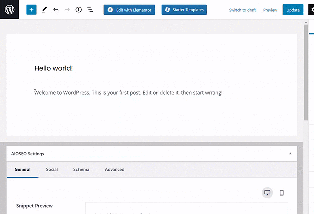 Screenshot showing how to insert URL in WordPress using the Bluehost edito