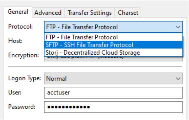 SFTP-settings