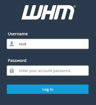 The WHM Login Page