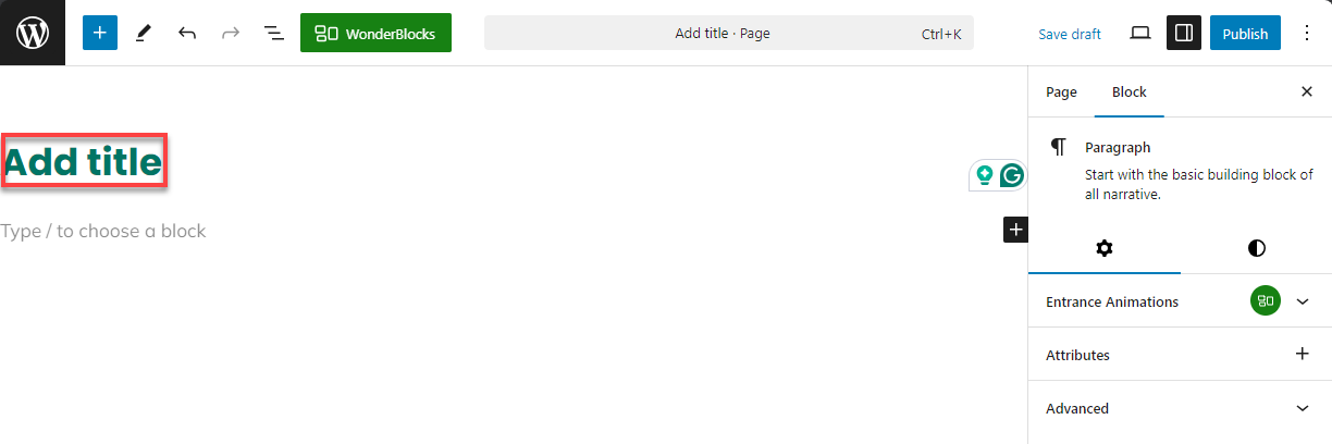 Bluehost WP Dashboard Pages  Add New Page - Pages  Add New Page