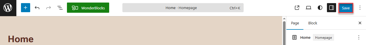 Save button top right